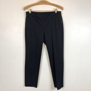 Worth New York Black Textured SZ 12 Trousers Pants Side Zippers Career Straight
